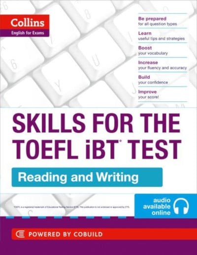 Skills for TOEFL iBT reading and writing book used at Modulo